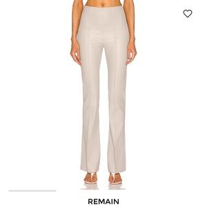 REMAIN floral bootcut leather pants size 6 in a brown/grey color